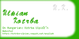 ulpian kotrba business card